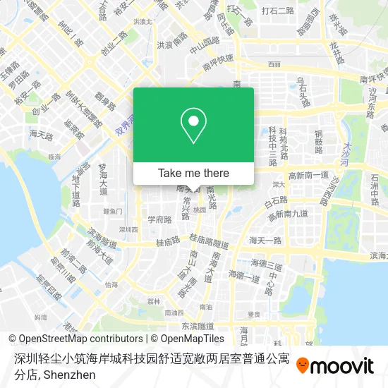 深圳轻尘小筑海岸城科技园舒适宽敞两居室普通公寓分店 map