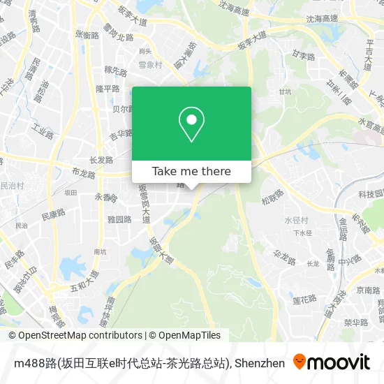 m488路(坂田互联e时代总站-茶光路总站) map