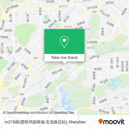 m278路(爱联鸿源商场-宝龙路总站) map