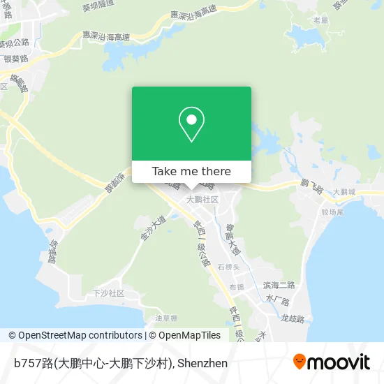 b757路(大鹏中心-大鹏下沙村) map