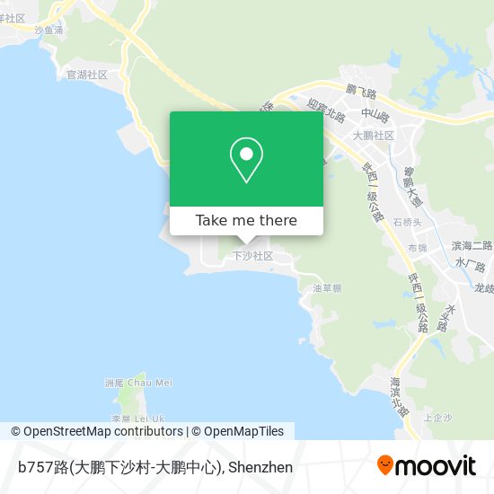 b757路(大鹏下沙村-大鹏中心) map
