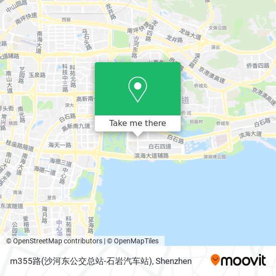 m355路(沙河东公交总站-石岩汽车站) map