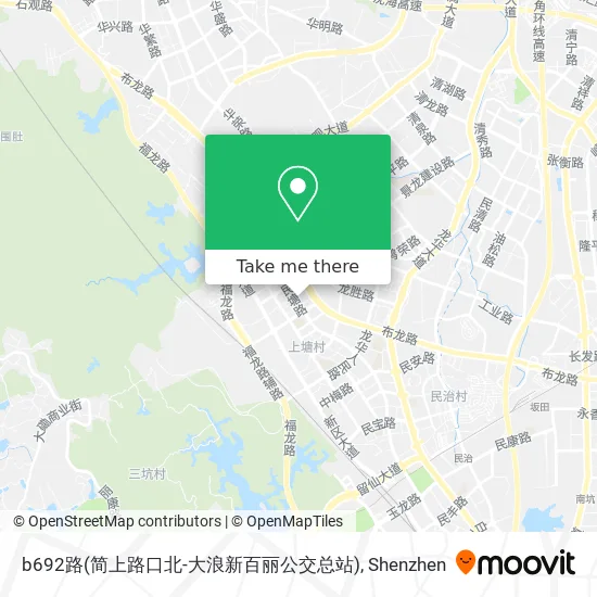 b692路(简上路口北-大浪新百丽公交总站) map