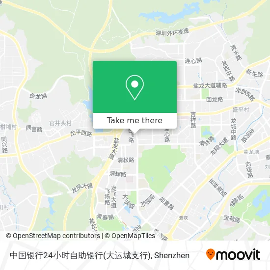 中国银行24小时自助银行(大运城支行) map