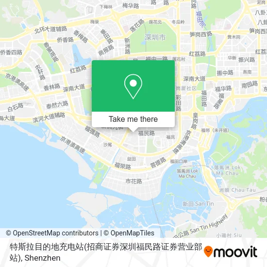 特斯拉目的地充电站(招商证券深圳福民路证券营业部站) map