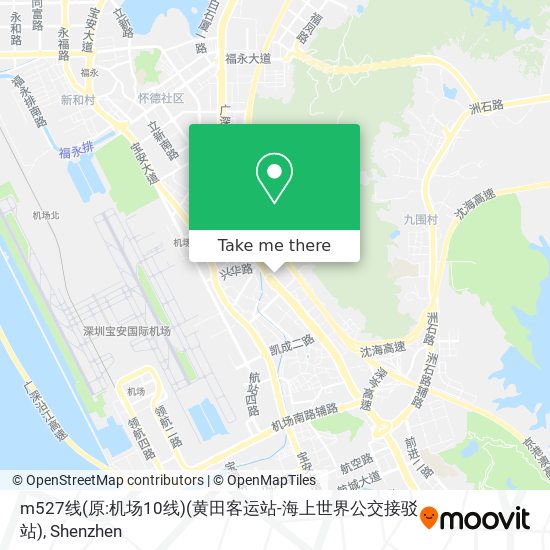 m527线(原:机场10线)(黄田客运站-海上世界公交接驳站) map