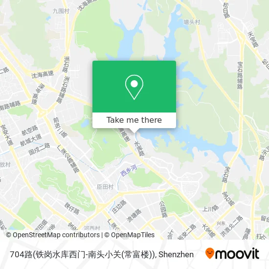 704路(铁岗水库西门-南头小关(常富楼)) map