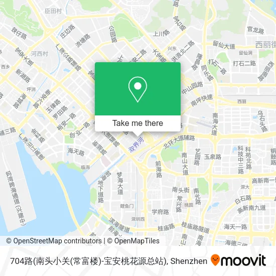 704路(南头小关(常富楼)-宝安桃花源总站) map
