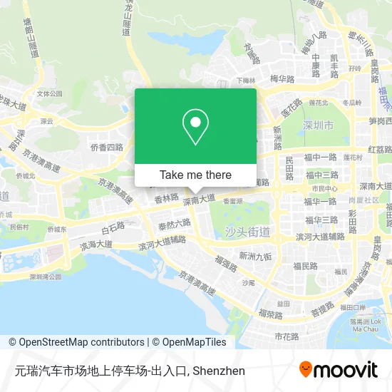 元瑞汽车市场地上停车场-出入口 map