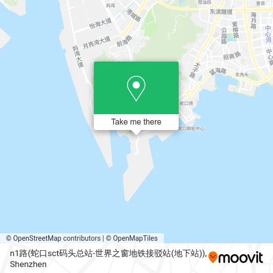n1路(蛇口sct码头总站-世界之窗地铁接驳站(地下站)) map
