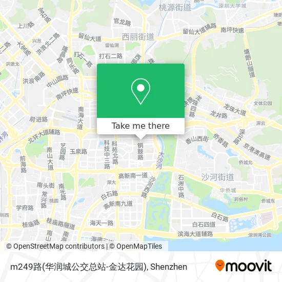m249路(华润城公交总站-金达花园) map