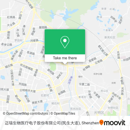 迈瑞生物医疗电子股份有限公司(民生大道) map
