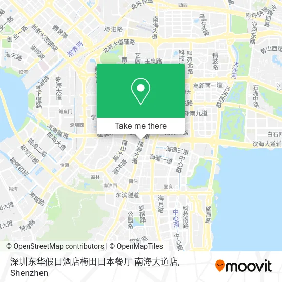 深圳东华假日酒店梅田日本餐厅 南海大道店 map