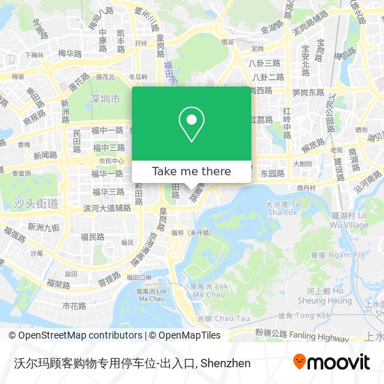 沃尔玛顾客购物专用停车位-出入口 map