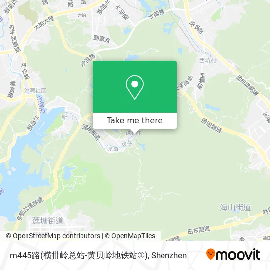 m445路(横排岭总站-黄贝岭地铁站①) map
