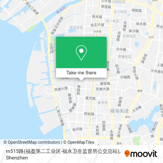 m515路(福盈第二工业区-福永卫生监督所公交总站) map