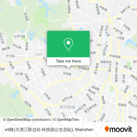 e9路(大浪三联总站-科技园公交总站) map