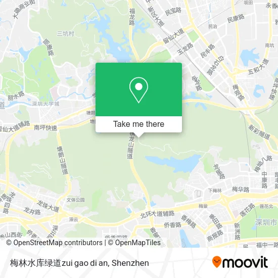 梅林水库绿道zui gao di an map