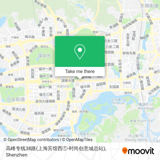 高峰专线38路(上海宾馆西①-时尚创意城总站) map