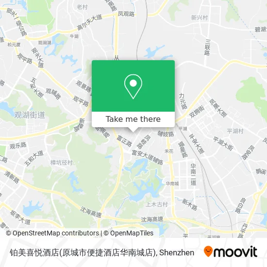 铂美喜悦酒店(原城市便捷酒店华南城店) map