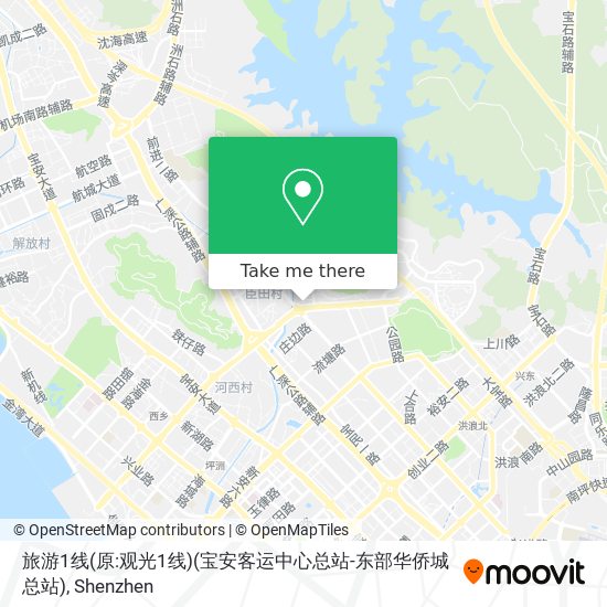 旅游1线(原:观光1线)(宝安客运中心总站-东部华侨城总站) map