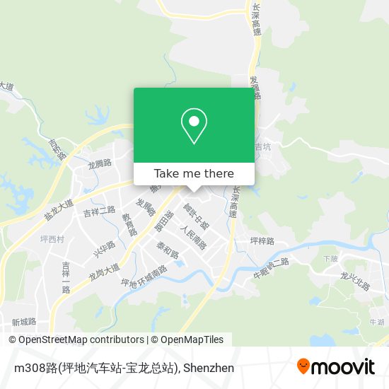 m308路(坪地汽车站-宝龙总站) map