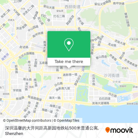 深圳温馨的大开间距高新园地铁站500米普通公寓 map