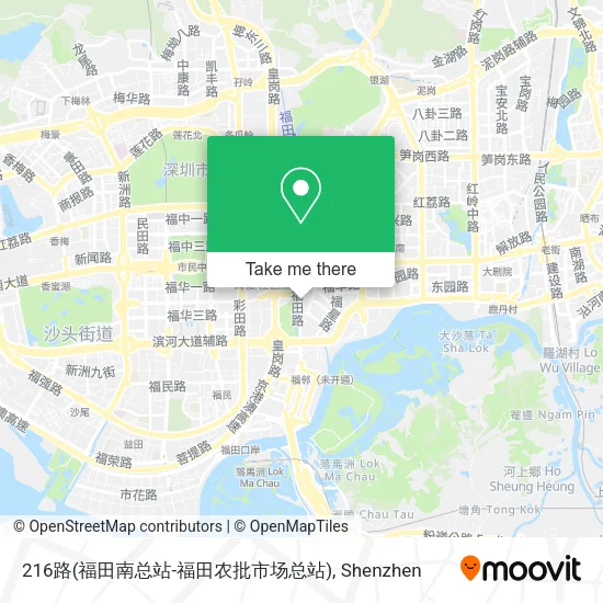 216路(福田南总站-福田农批市场总站) map