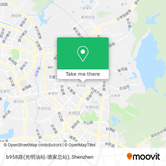 b958路(光明油站-塘家总站) map