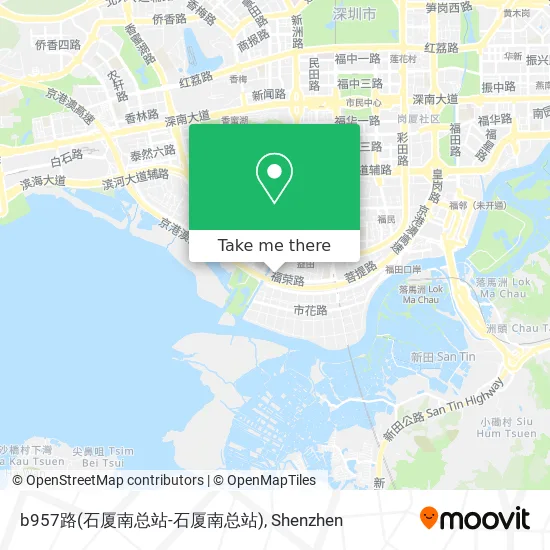 b957路(石厦南总站-石厦南总站) map