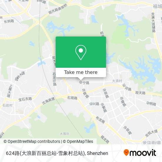 624路(大浪新百丽总站-雪象村总站) map