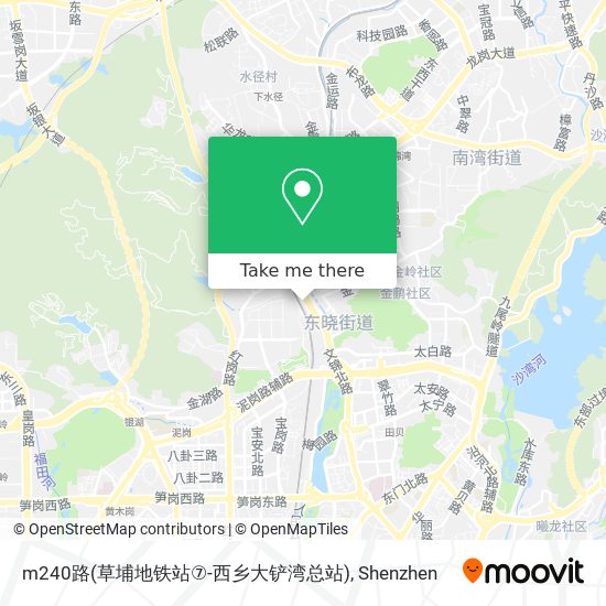 m240路(草埔地铁站⑦-西乡大铲湾总站) map