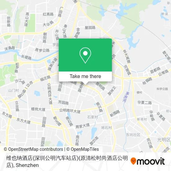 维也纳酒店(深圳公明汽车站店)(原清松时尚酒店公明店) map