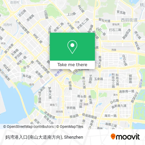 妈湾港入口(南山大道南方向) map