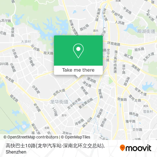 高快巴士10路(龙华汽车站-深南北环立交总站) map