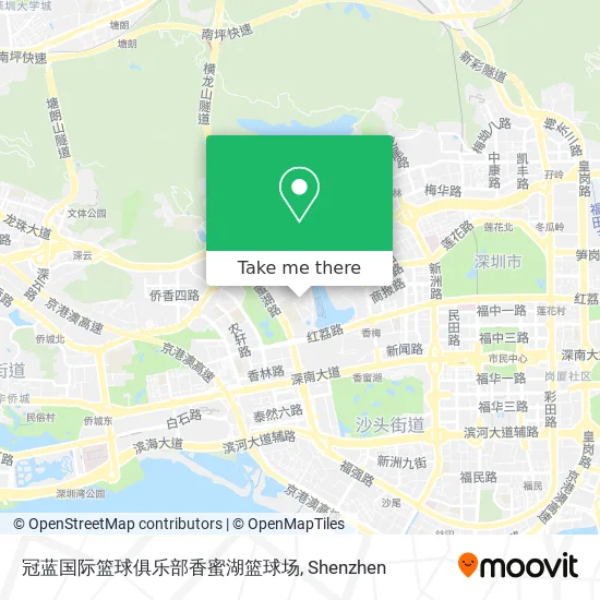 冠蓝国际篮球俱乐部香蜜湖篮球场 map