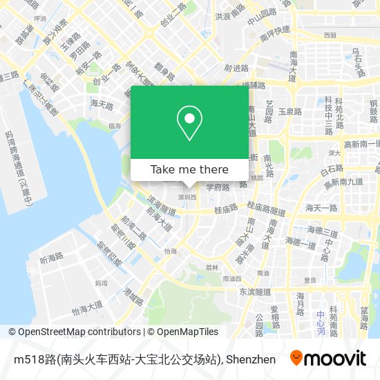 m518路(南头火车西站-大宝北公交场站) map
