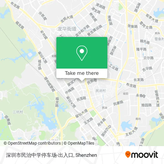 深圳市民治中学停车场-出入口 map