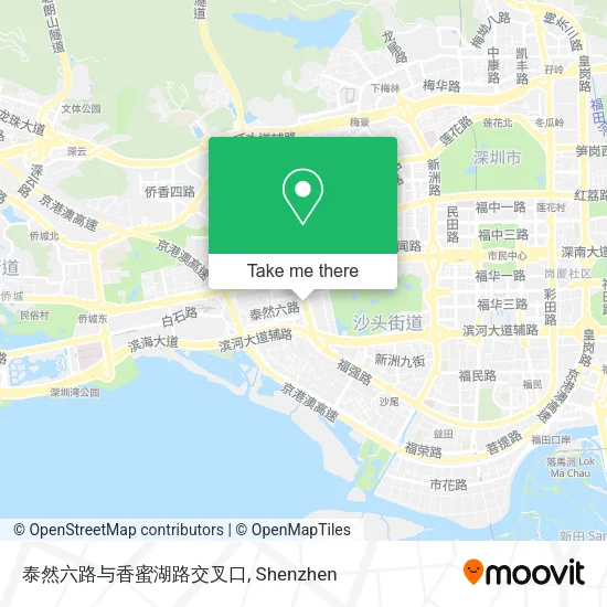 泰然六路与香蜜湖路交叉口 map