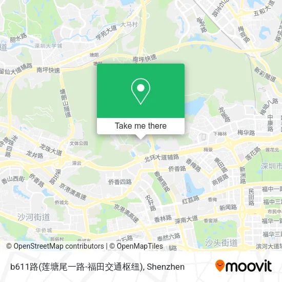 b611路(莲塘尾一路-福田交通枢纽) map