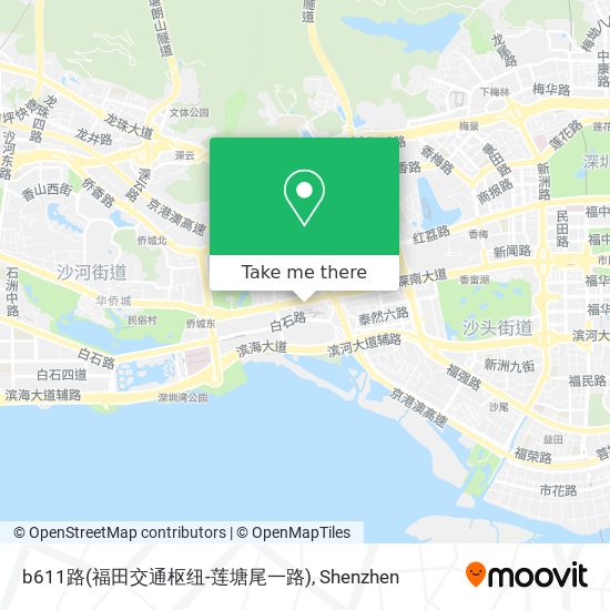 b611路(福田交通枢纽-莲塘尾一路) map