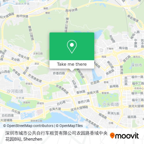 深圳市城市公共自行车租赁有限公司农园路香域中央花园B站 map