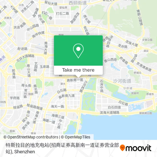 特斯拉目的地充电站(招商证券高新南一道证券营业部站) map