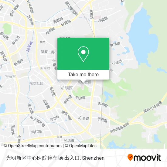 光明新区中心医院停车场-出入口 map