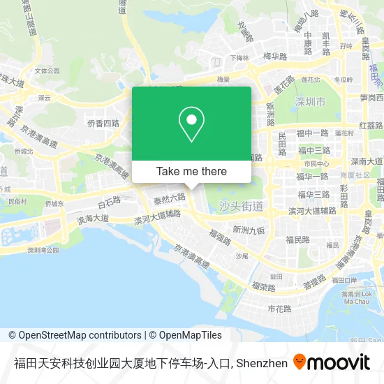 福田天安科技创业园大厦地下停车场-入口 map