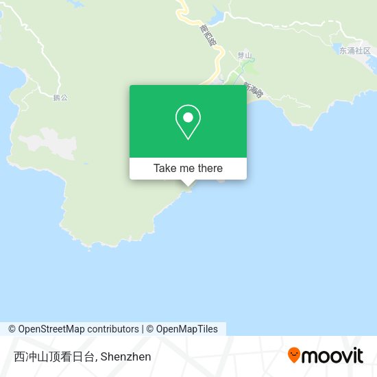 西冲山顶看日台 map