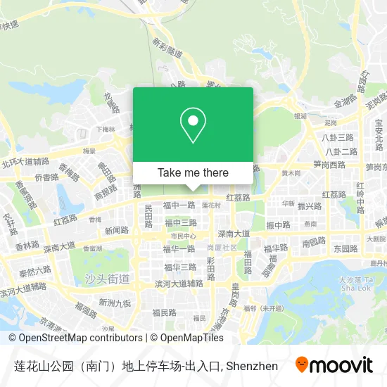 莲花山公园（南门）地上停车场-出入口 map
