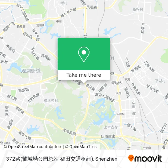 372路(辅城坳公园总站-福田交通枢纽) map