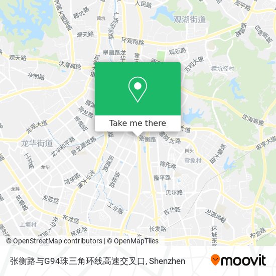 张衡路与G94珠三角环线高速交叉口 map