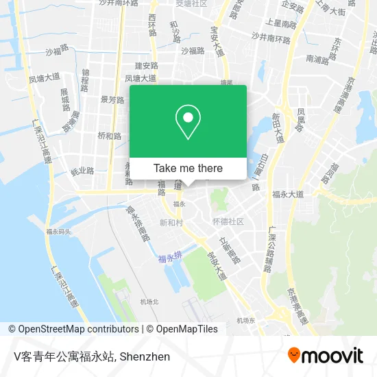 V客青年公寓福永站 map